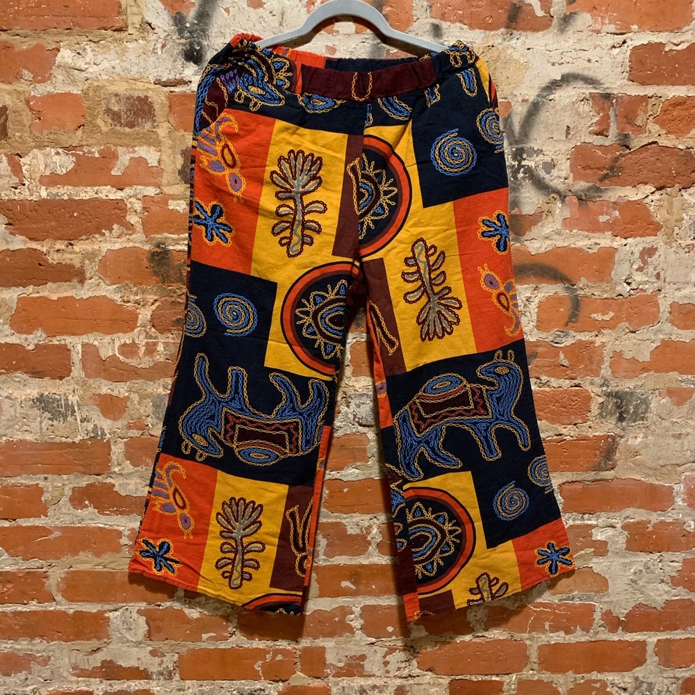 Vintage Moroccan Abstract Palazzo Gaucho Capris